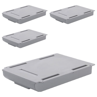隱藏式桌下抽屜 小號(22 x 11 x 3.5cm), 灰色, 4個