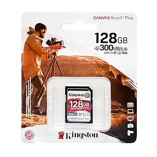 Kingston 金士頓 Canvas React Plus SD 記憶卡 (SDR2/128GB) 高速傳輸 專業攝影適用, 1個
