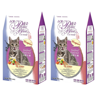 LCB 藍帶廚坊 幼貓/成貓/室內貓適用 海鮮大餐/海陸雙拼 乾糧, 挑嘴 + 亮毛, 1.36kg, 2袋