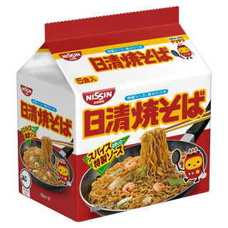 NISSIN 日清炒麵 特製醬汁搭配青紫菜 含維生素B1、B2和鈣, 5包