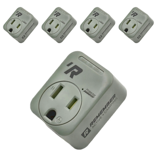 REMEMBER OUTDOOR 3轉2轉接頭 15A Max AC 125V 3PIN, 戰術綠, 5個