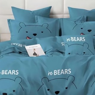 A-ONE 台灣製 雪紡棉床包組, 單人, 愛吃熊, 床包(105 x 186cm) + (枕套45 x 75cm)