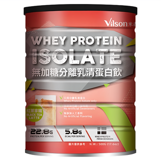 Vilson 米森 無加糖分離乳清蛋白飲 紅茶拿鐵, 500g, 1罐