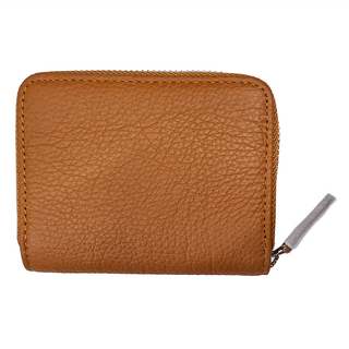 日系真皮拉鍊錢包 大容量 11卡 風琴卡包, 11 x 7.5 x 2.8cm, 棕色, 1個