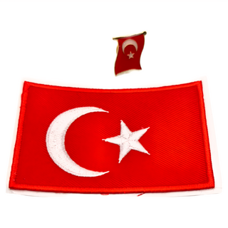 A-ONE 匯旺 DIY國旗刺繡徽章 + 國旗別針套裝, 8x5cm, 台灣製, 彩色, 2組