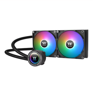 thermaltake 曜越 TH280 V2 ARGB Sync 主板連動水冷散熱器 高效能銅底板設計, CL-W375-PL14SW-A, 黑色, 1個