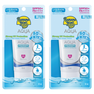 香蕉船 淨護AQUA極致持久保濕防曬凝乳 SPF50+ PA++++ 防水防汗, 50ml, 2條