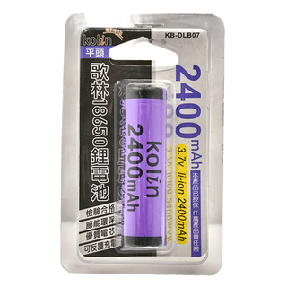 Kolin 歌林 鋰電池2400毫安 平頭 KB-DLB07 68 x 18mm, 1個, 1入