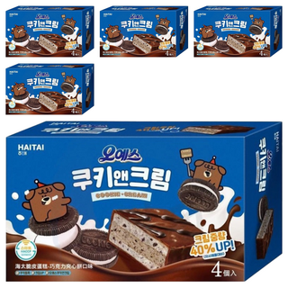HAITAI 海太 脆皮蛋糕, 巧克力夾心餅口味, 濃郁奶油香氣, 120g, 5盒