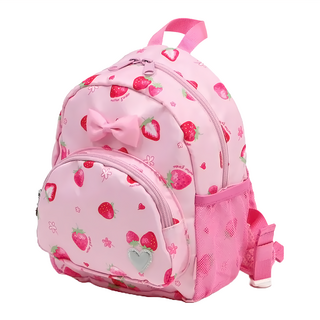 Mother garden 兒童款 後背包 粉色, S(40 x 33cm), 野草莓素描繪