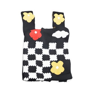 針織手提包 C443, 雲彩花朵, 35 x 19 x 12cm