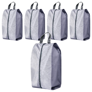 旅行防塵鞋袋 Set 5入 防水牛津布, 加大號(41 x 25 x 8.1cm), 灰色