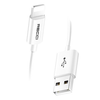 Recci iPhone 大白快充線，系統兼容，耐折耐彎, 1.5m, 白色, 1條