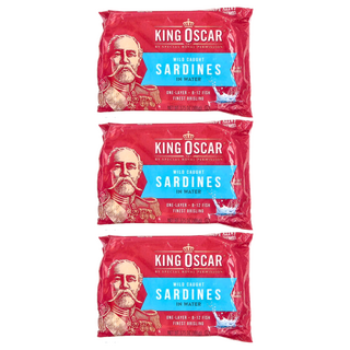 KING OSCAR 迷你沙丁魚 無鹽, 106g, 3個