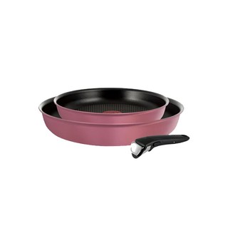 Tefal 特福 巧變精靈系列 L6569012 3件組, 大鍋26cm + 小鍋22cm + 可拆式把手, 玫瑰粉, 1組
