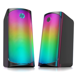 hp 惠普 多媒體揚聲器 時尚顏值 立體環繞音效 63mm全頻揚聲器單元, DHE-6004, 酷炫七彩光效, 1組