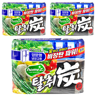 AEKYUNG 愛敬 home'Z 雙門冰箱用備長炭除臭盒 強效除臭 植物除臭成分, 240g, 3個