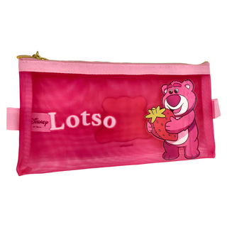 TOY STORY 玩具總動員 熊抱哥 網格扁筆袋 迪士尼, 桃色, 2個