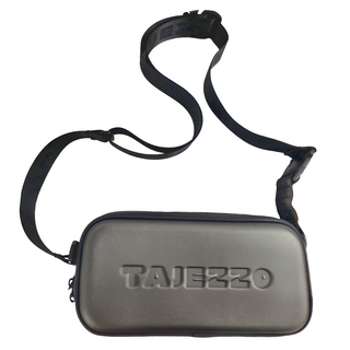 TAJEZZO CUBE系列 C5硬殼斜背小方包 EVA/聚酯纖維 可容納6.2寸手機, 80 x 130 x 60mm, 金屬灰