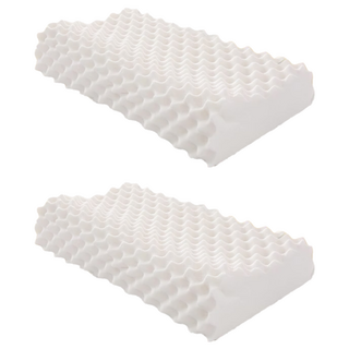 Ishur 伊舒爾 100%天然乳膠枕 彈性支撐 天鵝絨外套, 顆粒按摩型, 58 x 35 x (高9/11cm), 2個