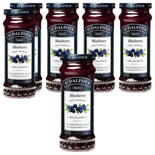 ST.DALFOUR 聖桃園 藍莓果醬 法國進口 100%來自水果 無添加糖, 284g, 6罐