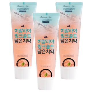 LG 生活健康 喜馬拉雅粉晶鹽 牙膏 冰澈薄荷口味, 100g, 3條