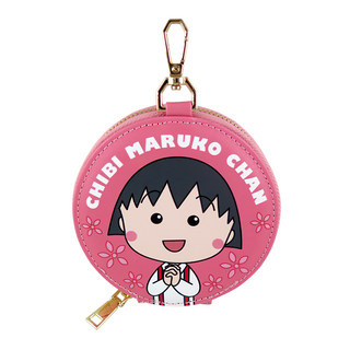 圓型零錢包 縫線皮革五金, 10.5 x 10.5 x 2cm, 小丸子