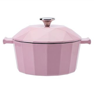 cook power 鍋寶 璀璨鑽石琺瑯鑄鐵鍋, 22cm, 玫瑰粉色, 1個