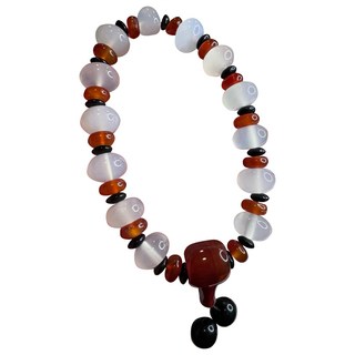 天然白瑪瑙 紅瑪瑙手串 手工串珠 祈福平安 帶來好運, 款式隨機, 12mm