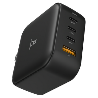 POWERRIDER 100W 氮化鎵4孔折疊快速充電器 PD-1002CA 63 x 63 x 30.5mm 198g 原廠保固, 黑色, 1個