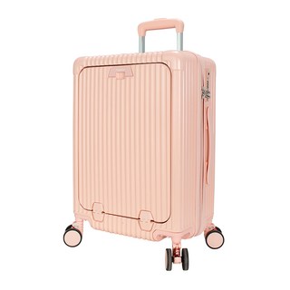 愛情海 20吋前開旅行箱 櫻花粉 時尚登機箱 PC+ABS材質, 1入