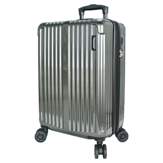 YC eason 曼哈頓耐撞防爆中大型行李箱, PC亮面材質, TSA海關密碼鎖, 360度萬向飛機輪, 24吋, 槍色