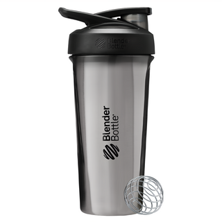 Blender Bottle Sleek SS 按壓式不銹鋼搖搖杯, 鈦灰銀, 740ml, 1個