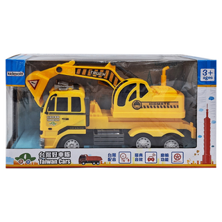 kidmate 孩子王 台灣好車隊 聲光怪手車, 黃色, 30 x 16 x 12cm, 1盒