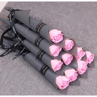 Articolo 人造單支玫瑰香皂花束, 10個, 初戀粉紅