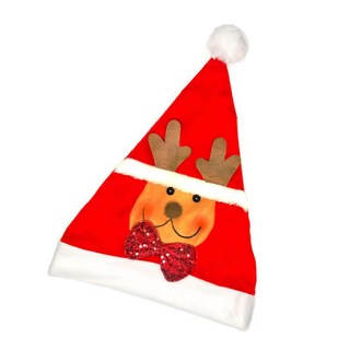 摩達客 耶誕派對 可愛領結麋鹿頭聖誕帽, 1件, 紅色