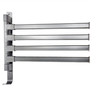 免打孔系列 旋轉毛巾桿 180° 4桿, 31.5 x 30 cm, 銀色, 1盒