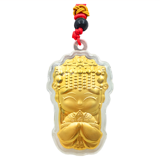 財神小舖 平安媽祖吊墜 金箔, DSF-8234-4, 1入