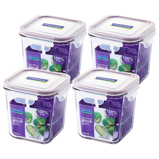 Glasslock 紫色系列方形保鮮罐, 單品, 4個