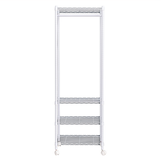 dayneeds 日需百備 輕型 四層單桿波浪衣櫥 附輪, 白色