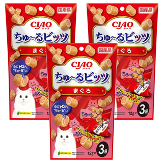 INABA CIAO 啾嚕 零食肉泥 捲心酥 (鮪魚), 36g, 3袋