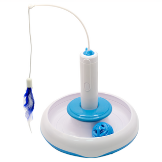 INVINCIBLE 英司博 3合1電動飛旋逗貓玩具, JPA-3305, 1個, 白色 + 藍色