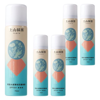 tsaio 上山採藥 輕盈水感雙效防曬噴霧 SPF50+ 70ml, 5瓶