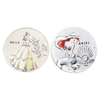 收納王妃 插畫公主系列硅藻土圓形杯墊 2個, 貝殼玫瑰, 1組