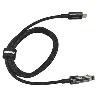 Baseus 倍思 透明CD系列 Type-C to IP 20W 快速充電線, 1m, 星曜黑, 1條