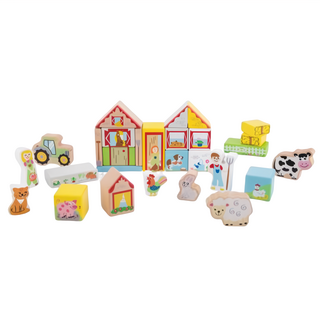 woet New Classic Toys 寶寶積木農場疊疊樂, 28件, 1組