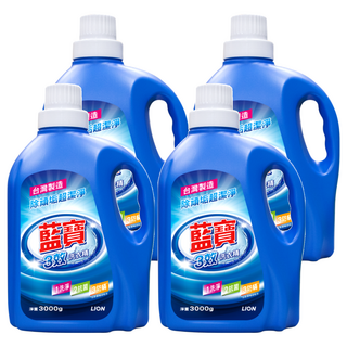 藍寶 3效洗衣精, 3kg, 4瓶