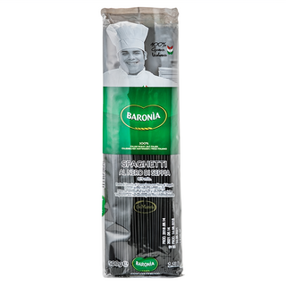 BARONIA 巴羅尼亞 墨魚麵 純天然小麥粉+3%墨魚汁 Q彈健康賣相佳, 500g, 1包