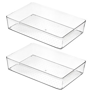 小麥購物 透明抽屜分類盒 大 C318 320g, 透明色, 2個