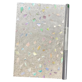 Mega 3D炫彩半透明靜電玻璃貼膜 浴室/窗戶多用途, 60 X 200cm, 七彩石